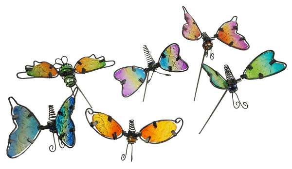 6er Set Farbenfrohe Gartenstecker Schmetterling Maripossa ca. 30 cm - Gartendekoration